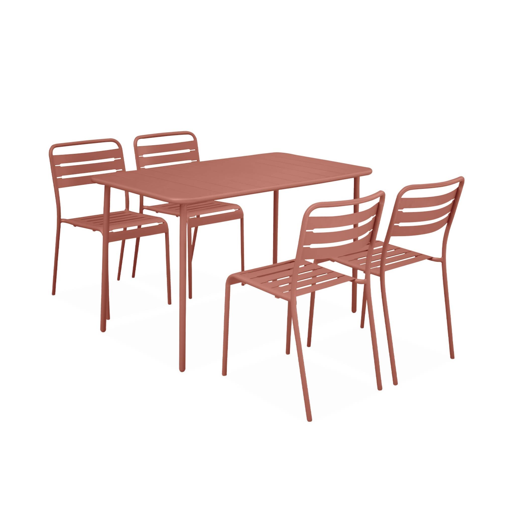 sweeek - Tuintafel met 4 stoelen metaal
