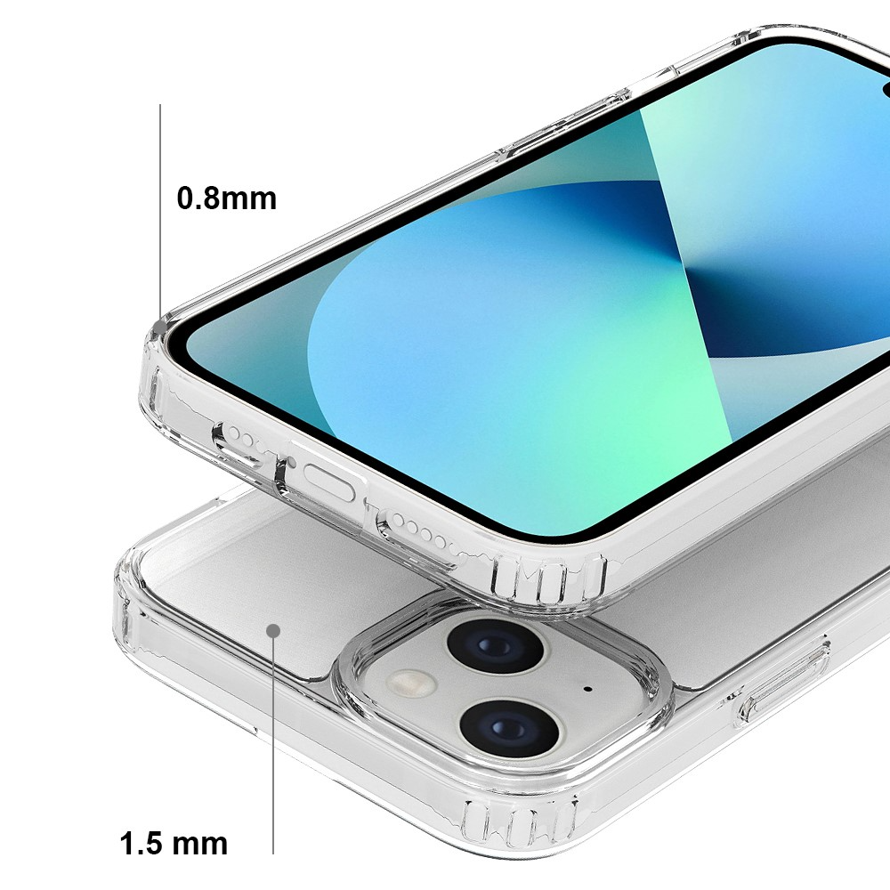 iPhone 14 Hybrid Hülle TPU Bumper mit Acryl Rückseite - Transparent