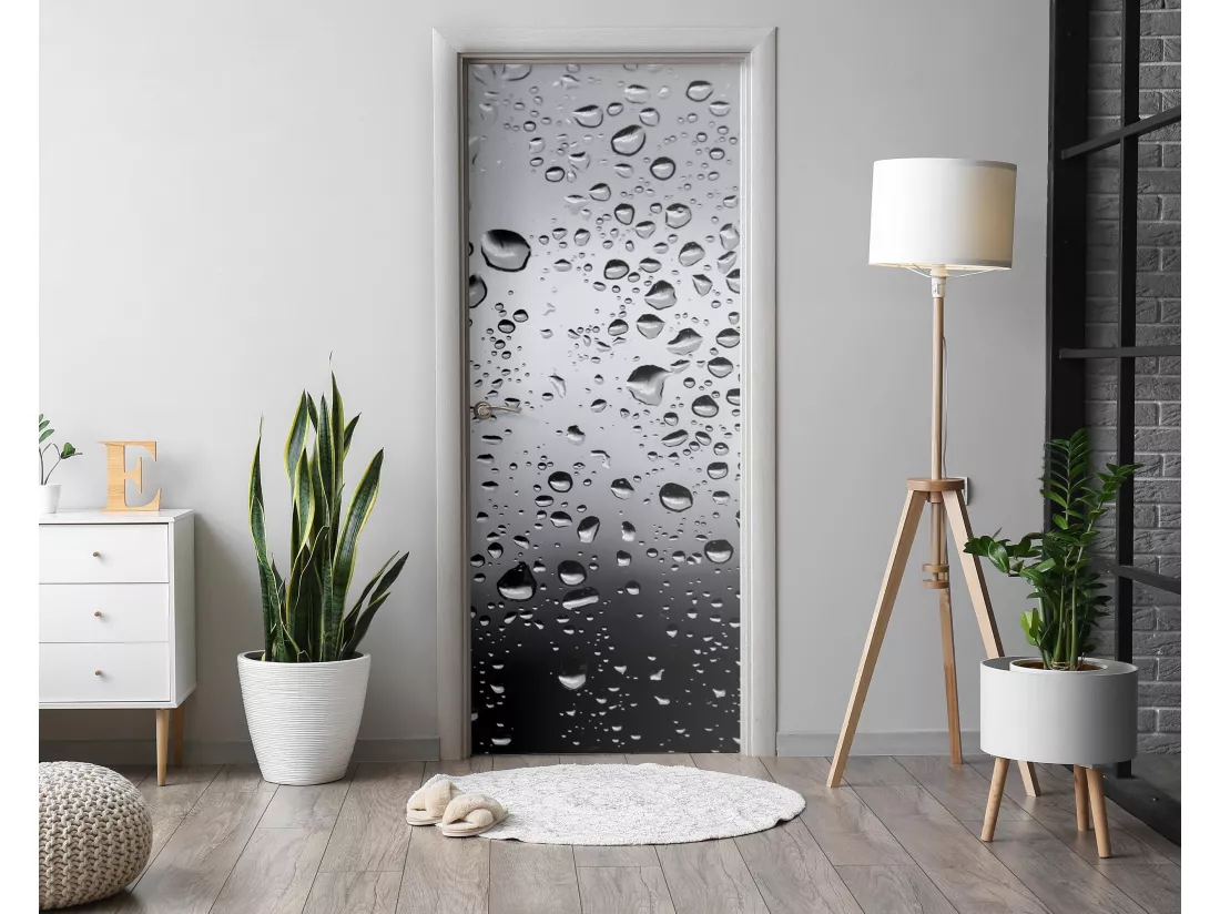 Stickers décoratifs pour portes intérieures - Gouttes de Pluie 85x205 cm