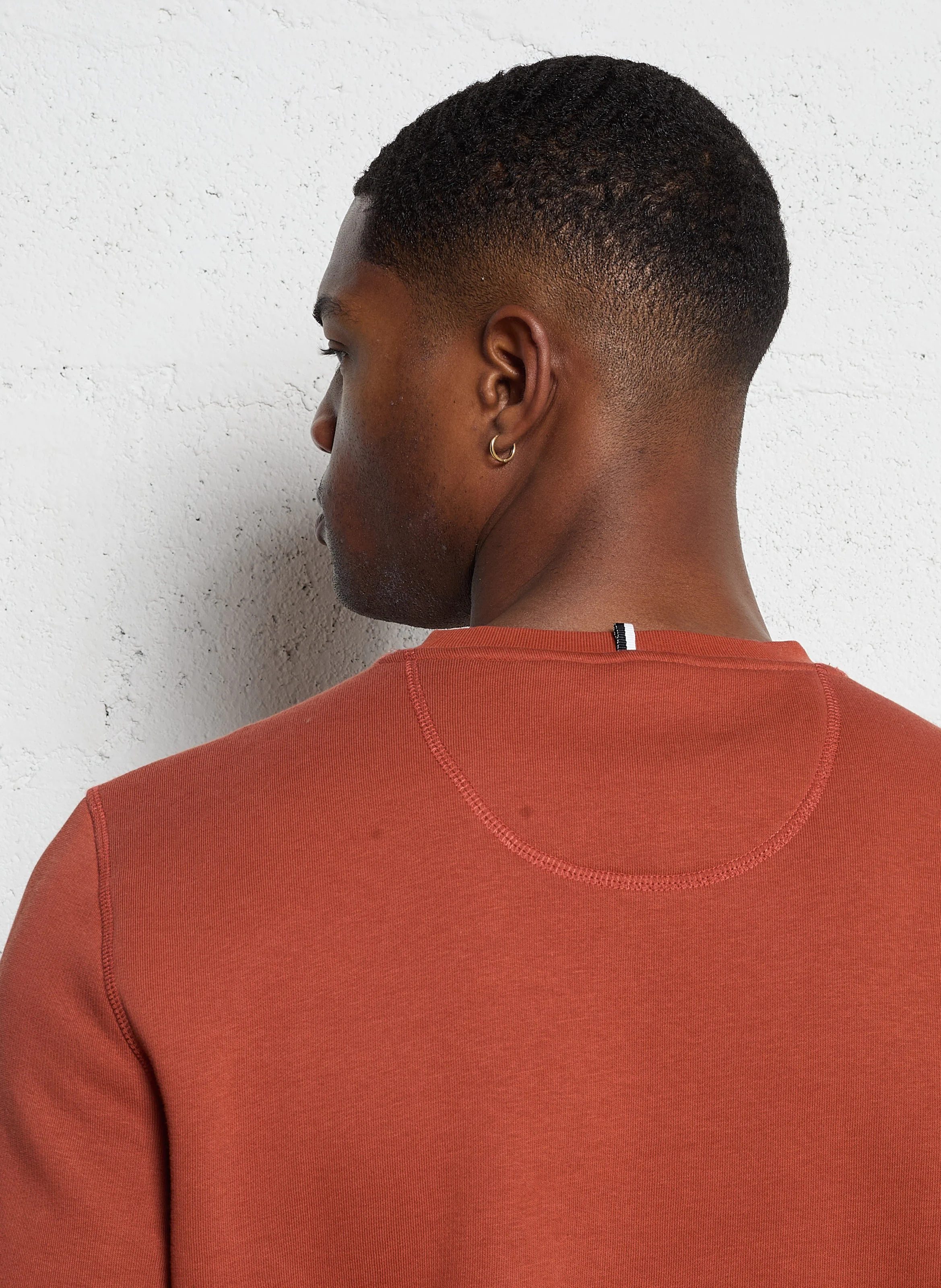 DONZY - Sweat droit col rond en coton mélangé | Rouge