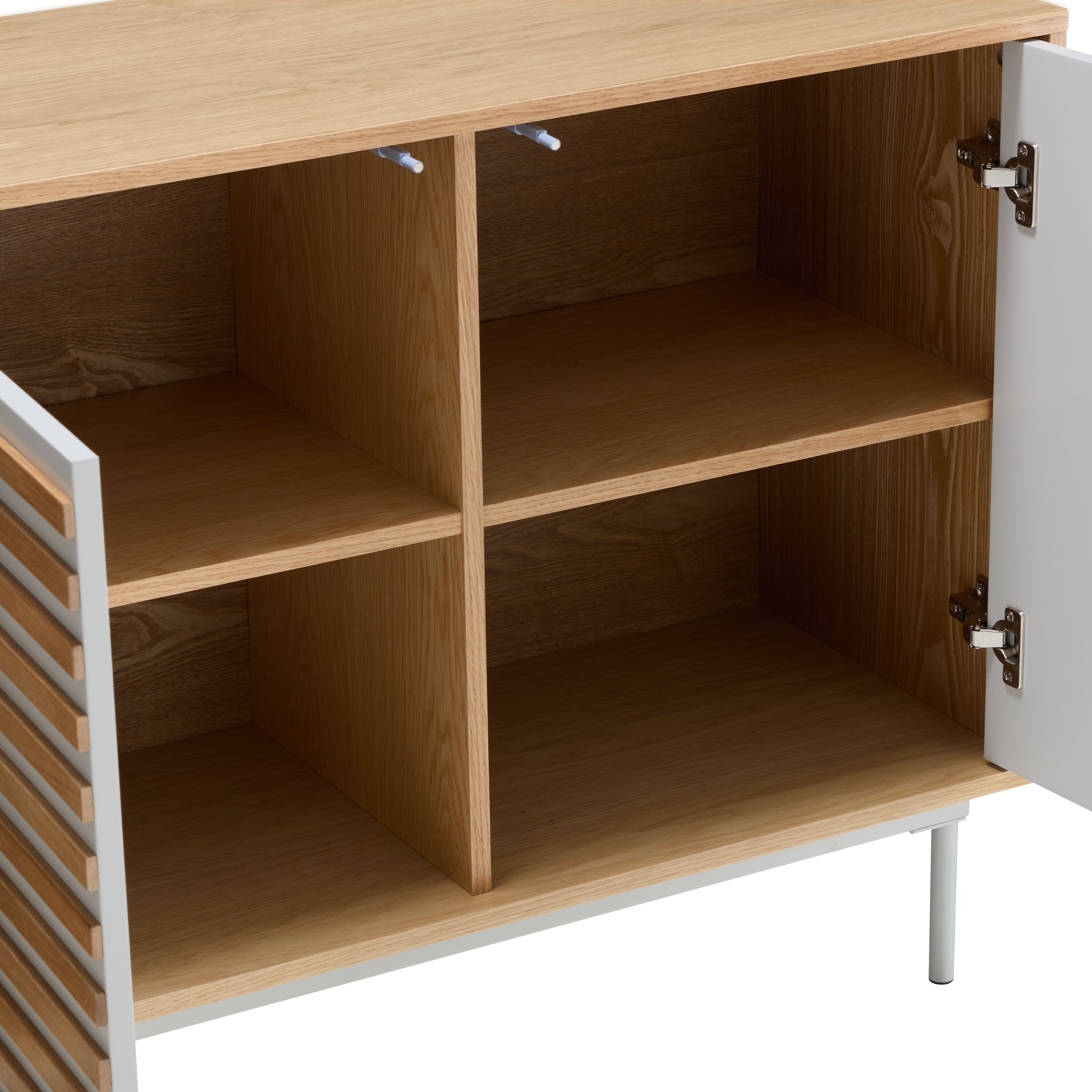 LINE Sideboard - Grau / Braun / B: 140.0 cm x T: 40.0 cm x H: 75.0 cm