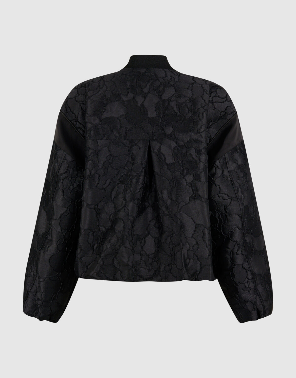 Flower Jacquard Bomber Zwart