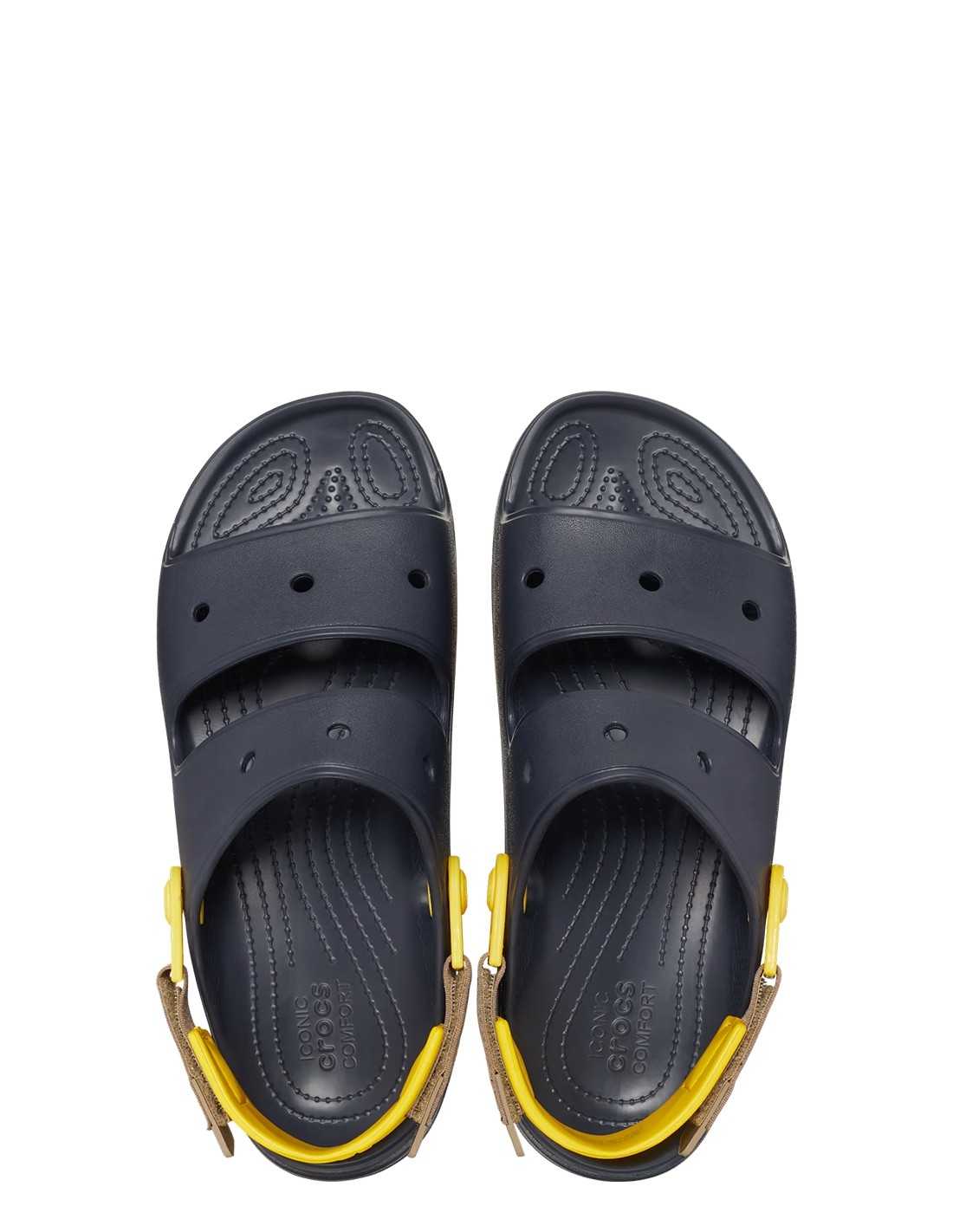 crocs sandales homme classic all-terrain sandal bleu marine jaune