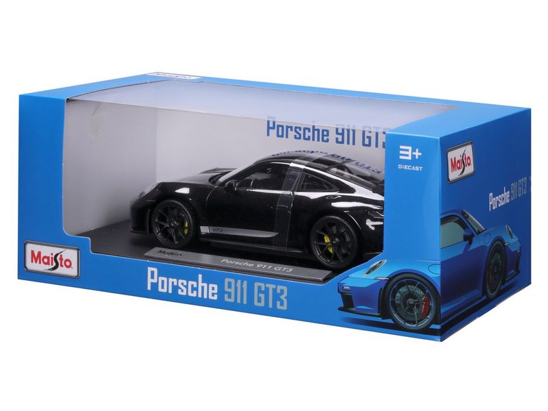 Maisto Sportwagen Porsche 911 GT3 2022 1:18, Schwarz Sammlermodell im Massstab 1:18