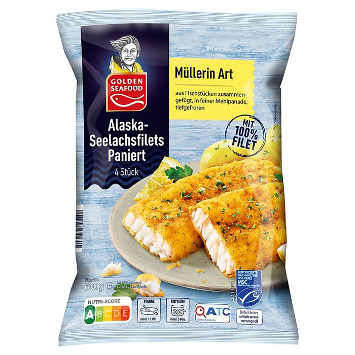 GOLDEN SEAFOOD Alaska Seelachs 0,6 kg, Müllerin