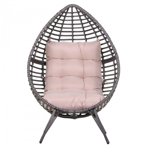Poltrona de jardim Outsunny com encosto marrom