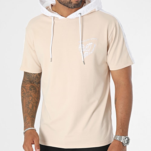 Tee Shirt Capuche A Bandes 2310074 Beige