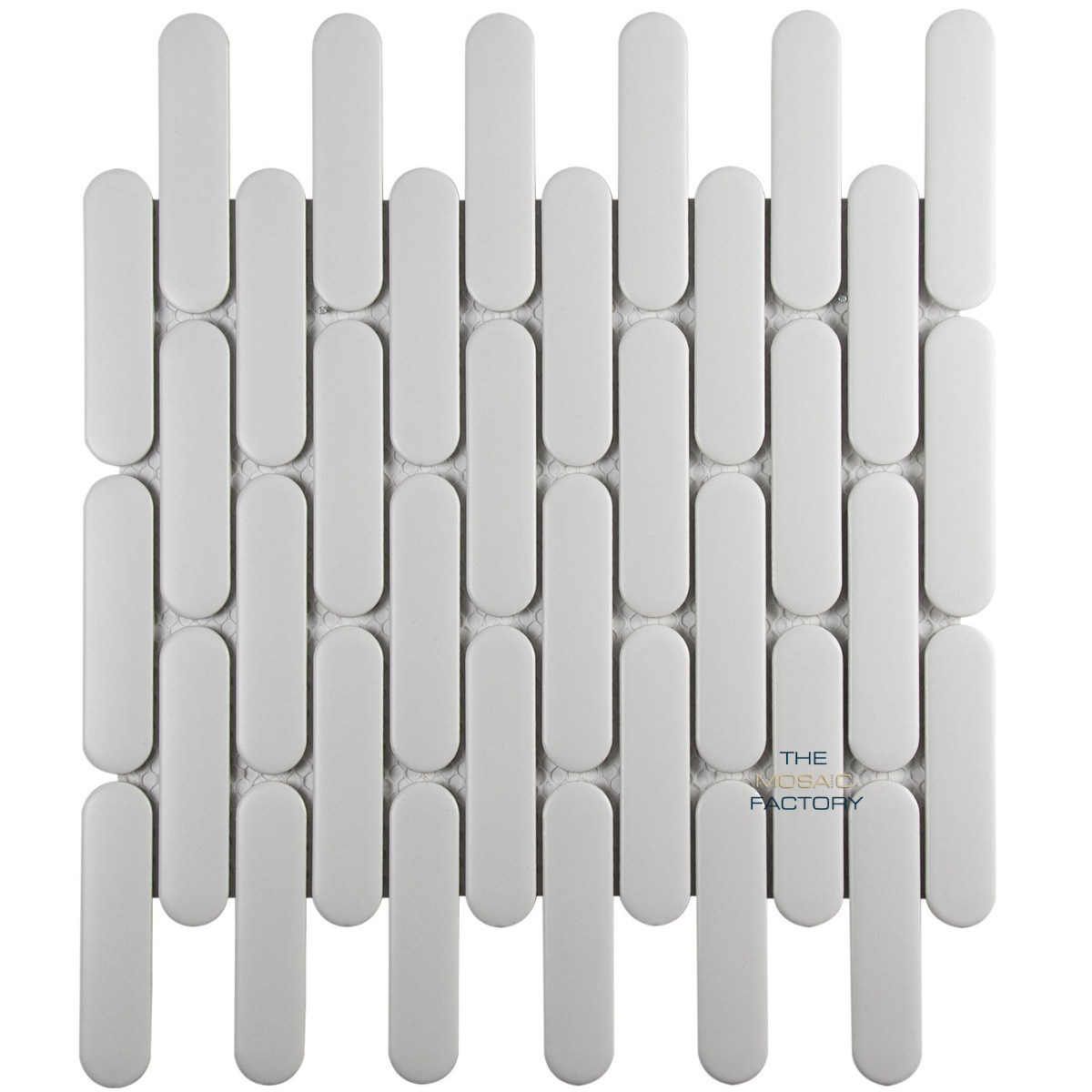 The Mosaic Factory Sevilla ovale vinger mozaïek tegels 30x30 wit mat