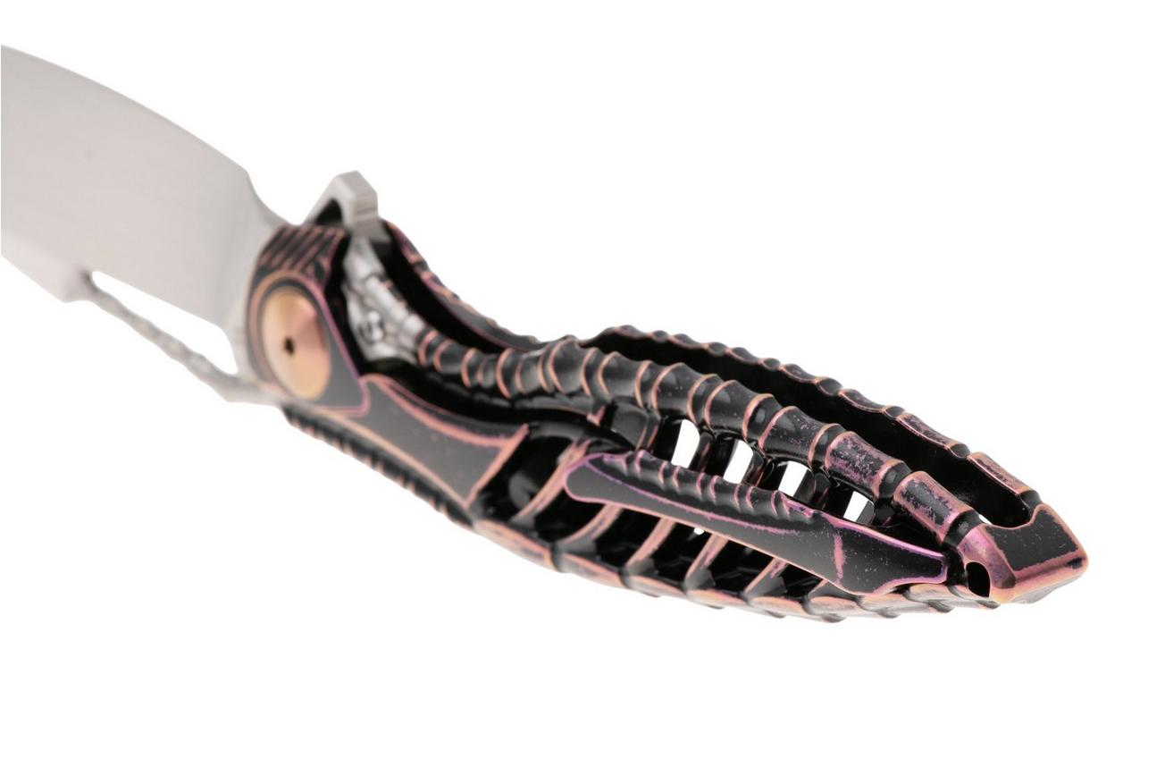 Rike Knife Thor6-M-BP Satin M390, Black Purple Titanium, zakmes