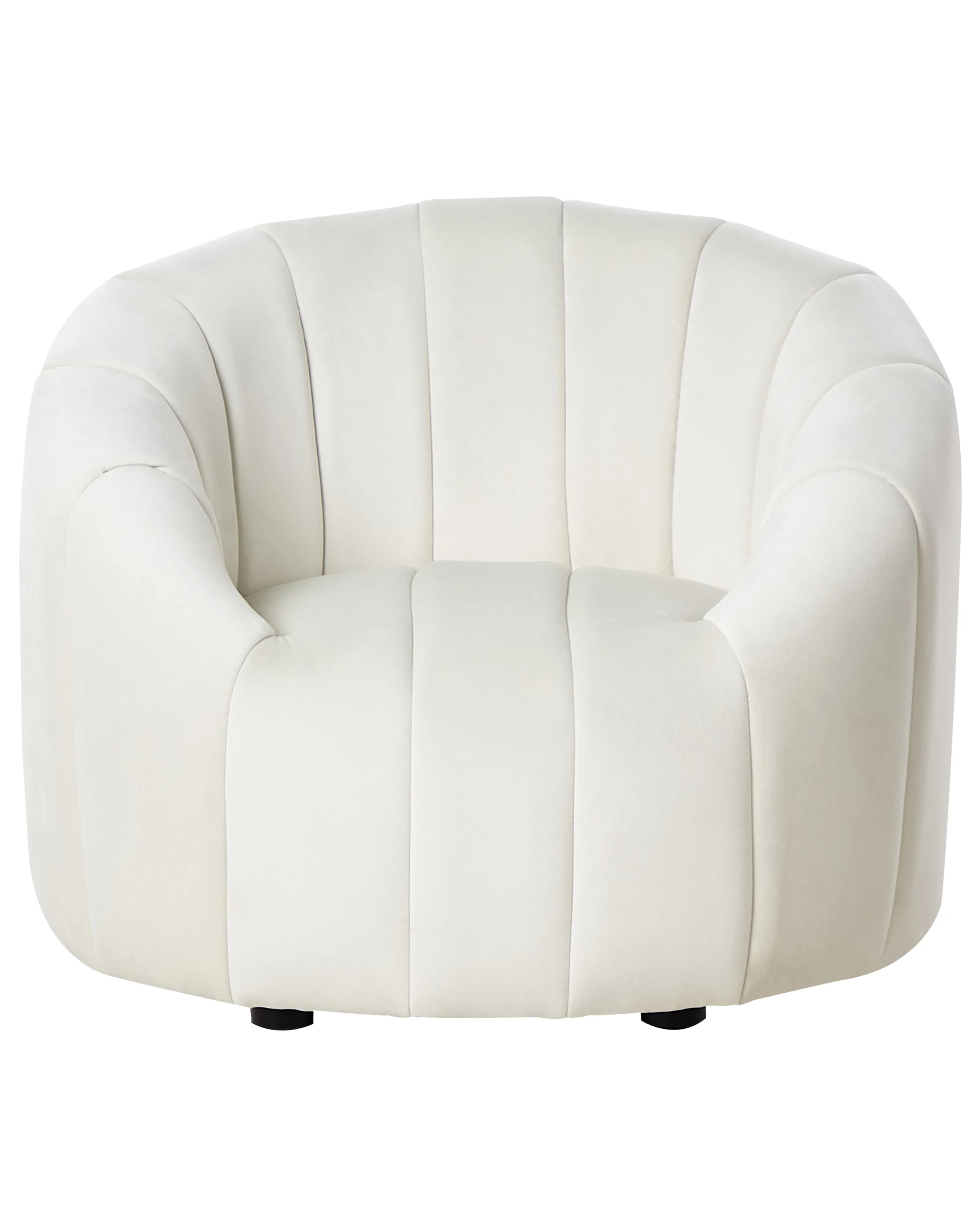 Fauteuil MALUNG Fluweel Gebroken wit