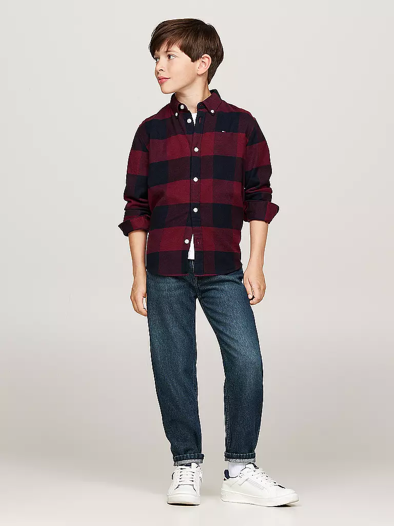 TOMMY HILFIGER Jungen Hemd dunkelrot
