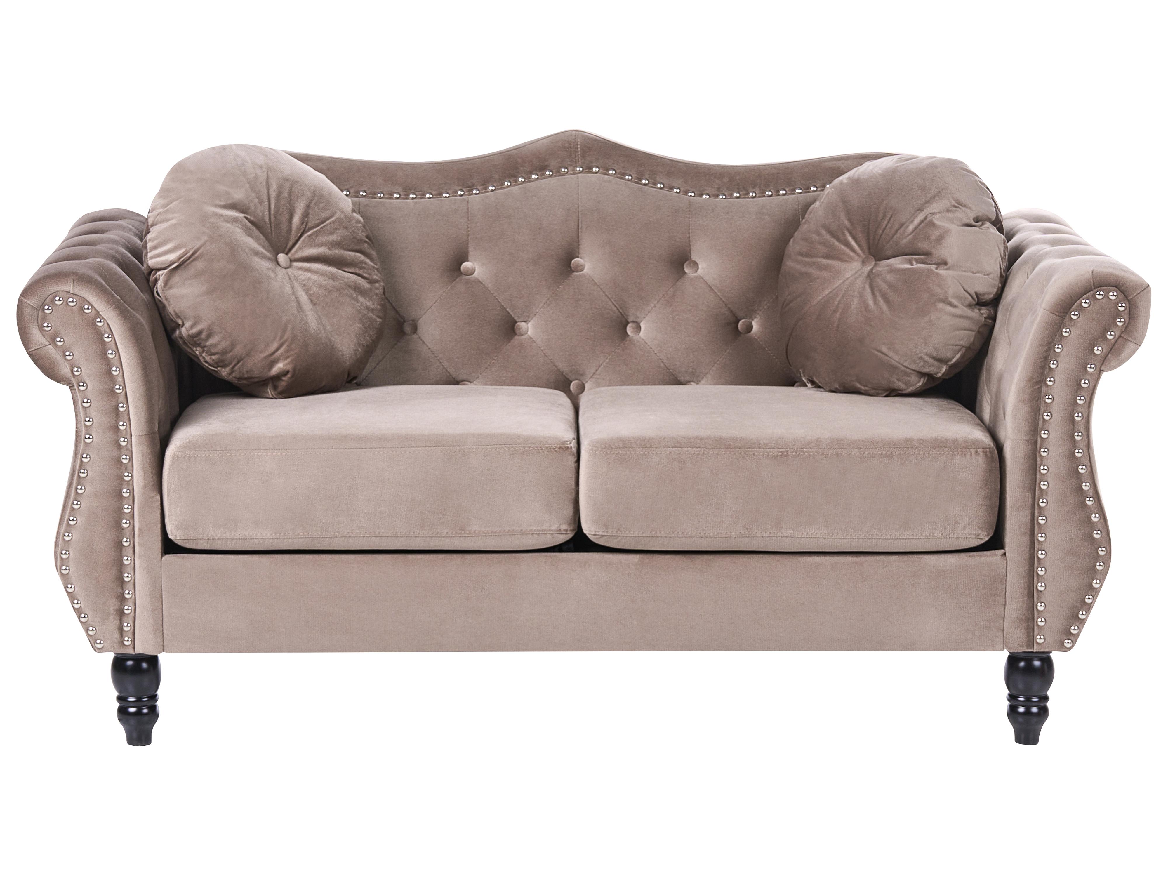 Bank 2-zits SKIEN Fluweel Taupe