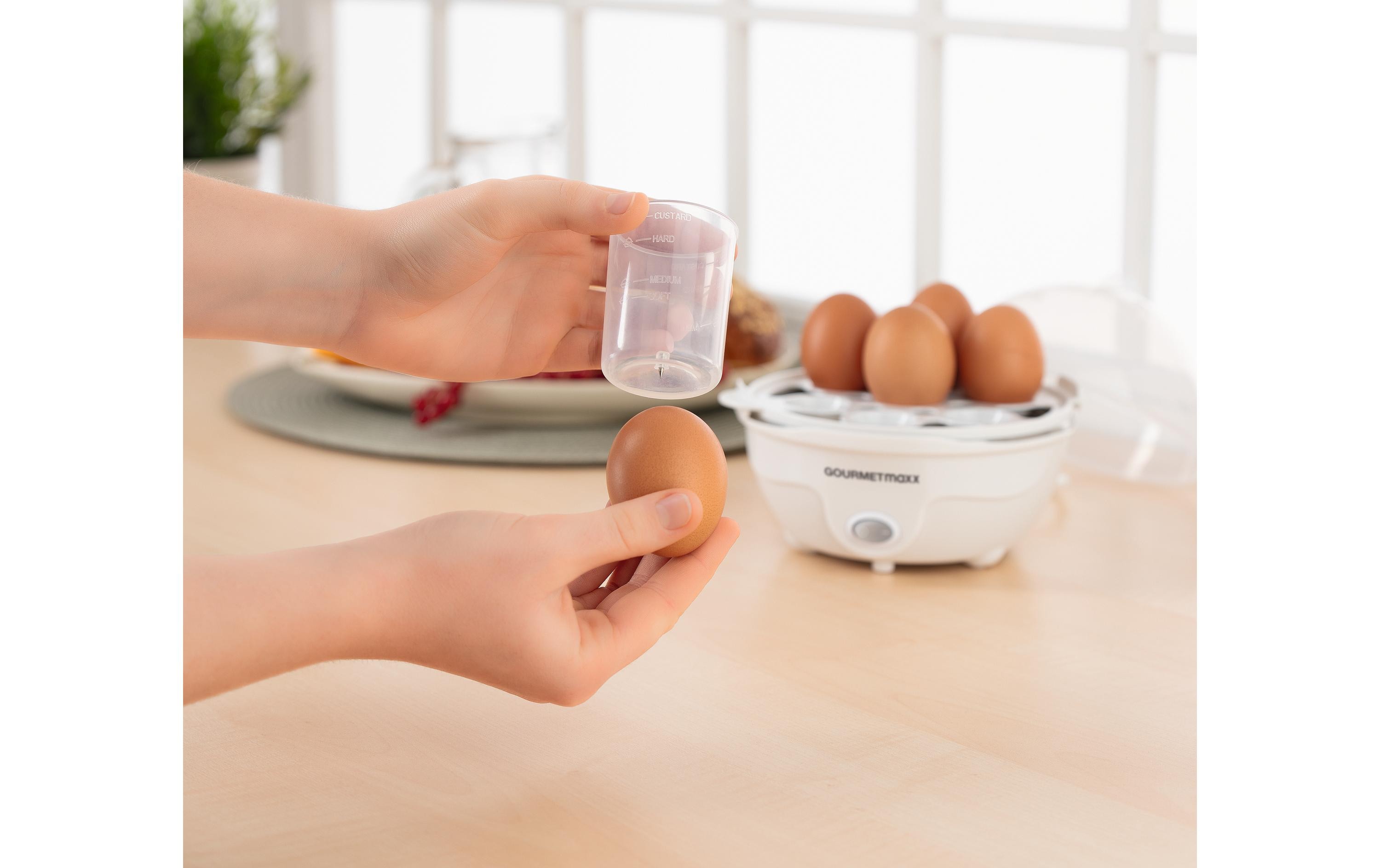 Eierkocher 7 Eier, WeissEierkocher mit 350 W Leistung