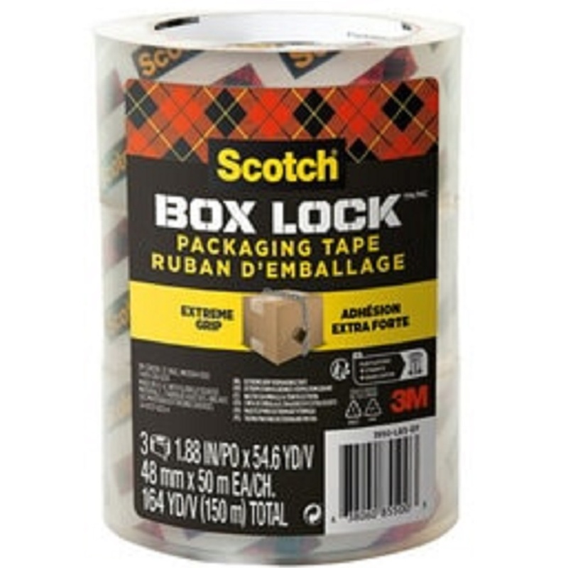 Scotch Verpackungsband Box Lock, 3 Stück, 48 mm x 50 m