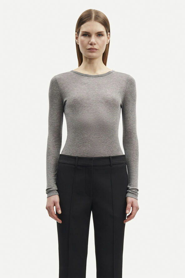 Samsøe Samsøe Sadou t-shirt ls 15499 Grey mel.