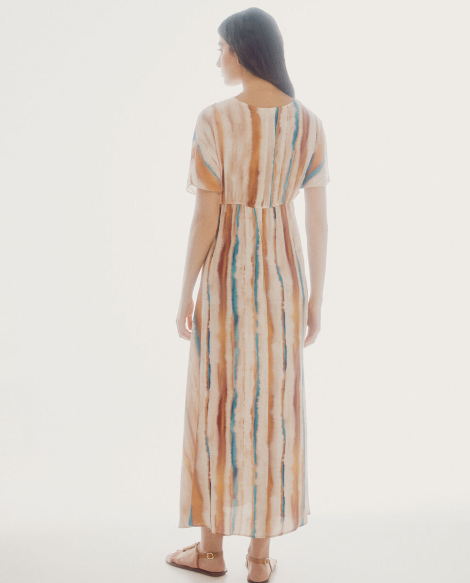 Vestido com estampa tie-dye - Estampa branca