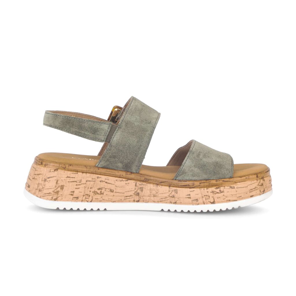 Sandale met plateauzool groen