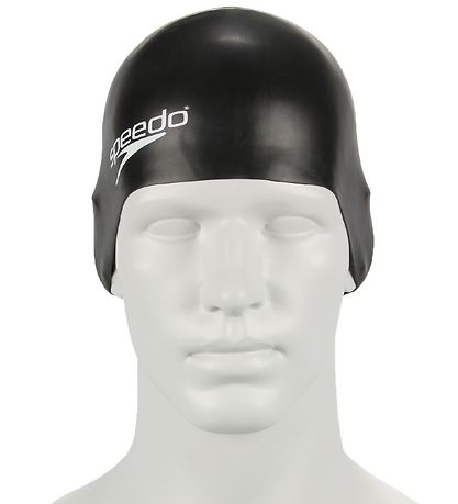 Speedo Bådeh?tte - Junior Plain Moulded Silicone Cap - Sort