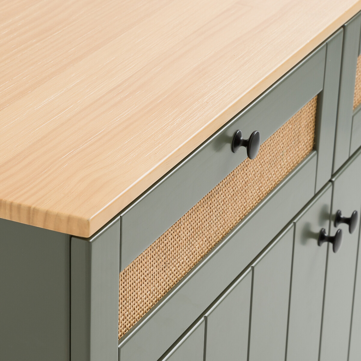 LA REDOUTE INTERIEURS<br>Móvel buffet 2 portas, 2 gavetas, pinho, Nourry