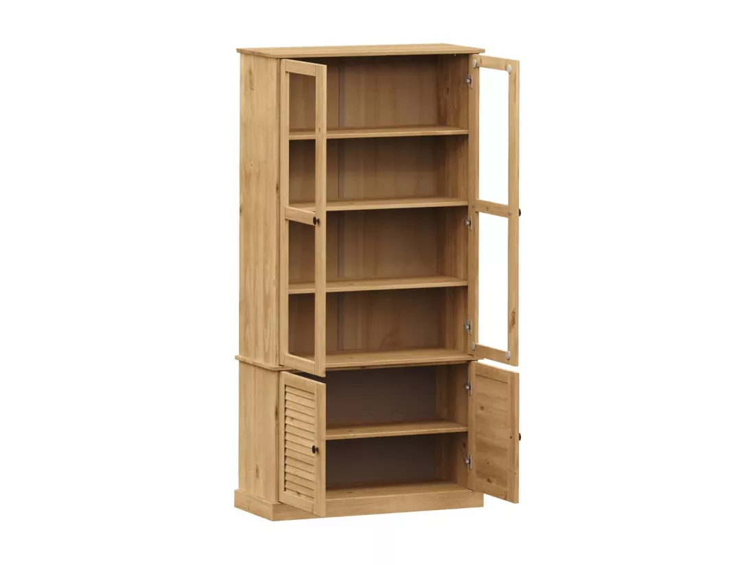 Vitrine en verre VIGO 85x35x170 cm bois massif de pin