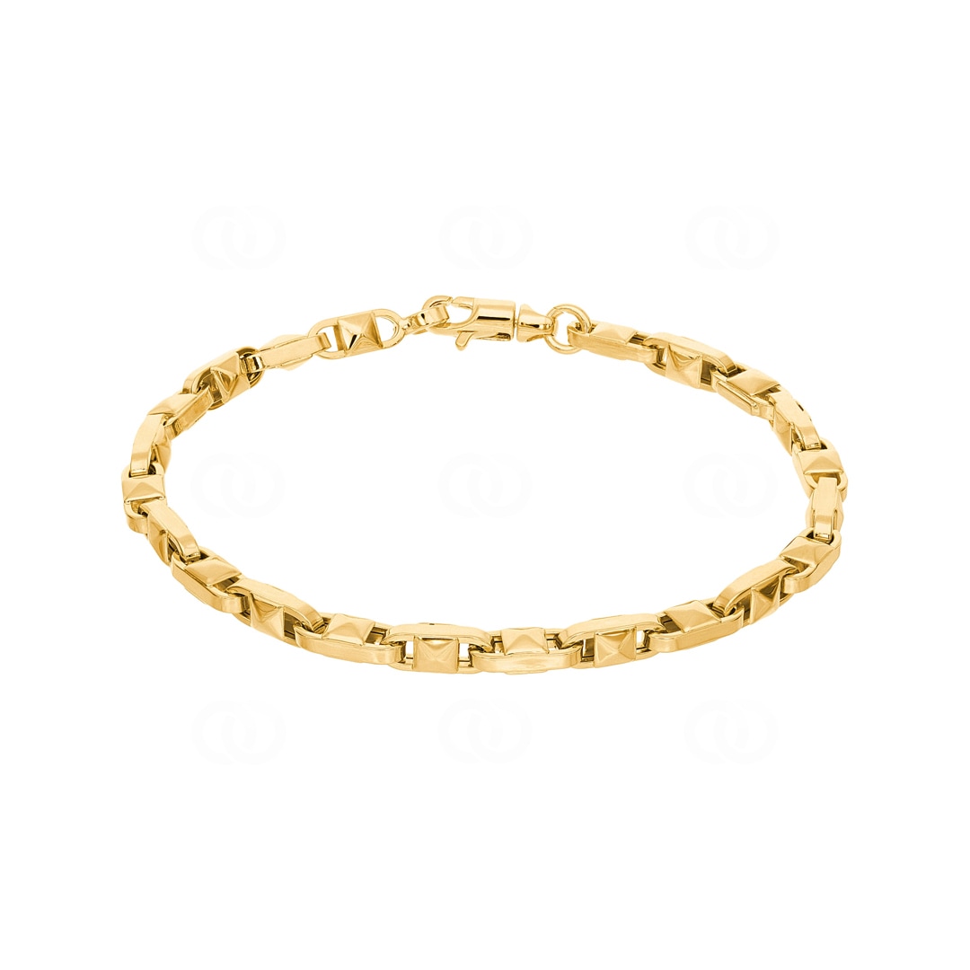 4.4mm Fantasiearmband 750/18 K Gelbgold halbmassiv