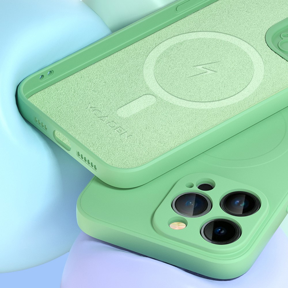 iPhone 14 Pro MagSafe Silikon Case Hülle mit Kameraschutz - Dunkelblau