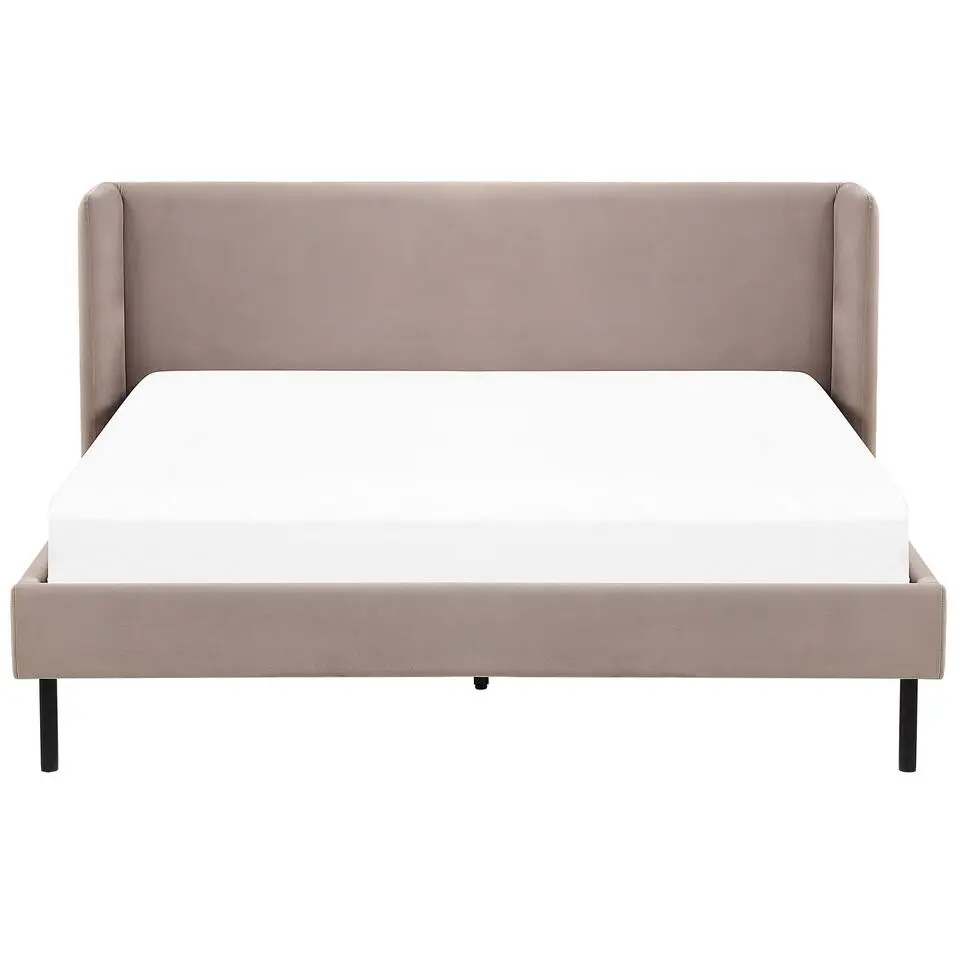 ARETTE - Tweepersoonsbed - Taupe - 160 x 200 cm - Fluweel