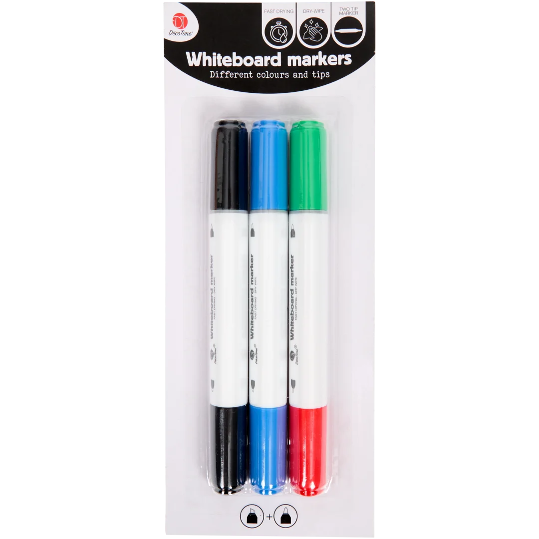 DécoTime whiteboard twinmarkers 3 stuks