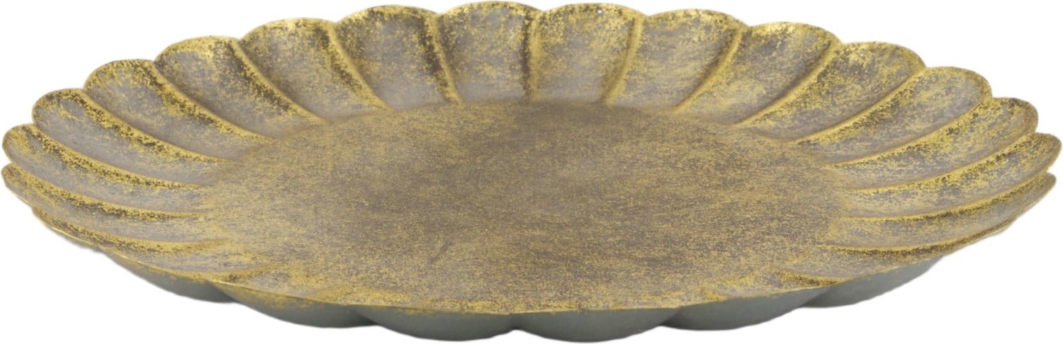 Dijk Natural Collections decoratiebord Elara bruin / goud D 38 H 3 cm