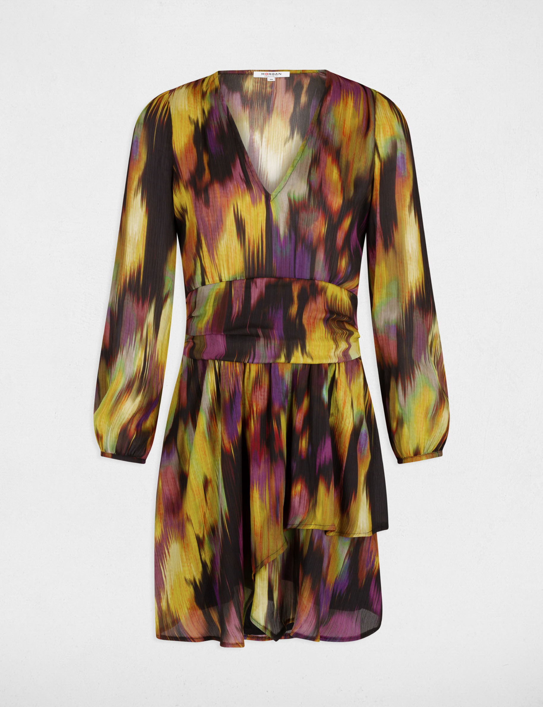 Robe droite fluide imprimé abstrait multico femme - multico
