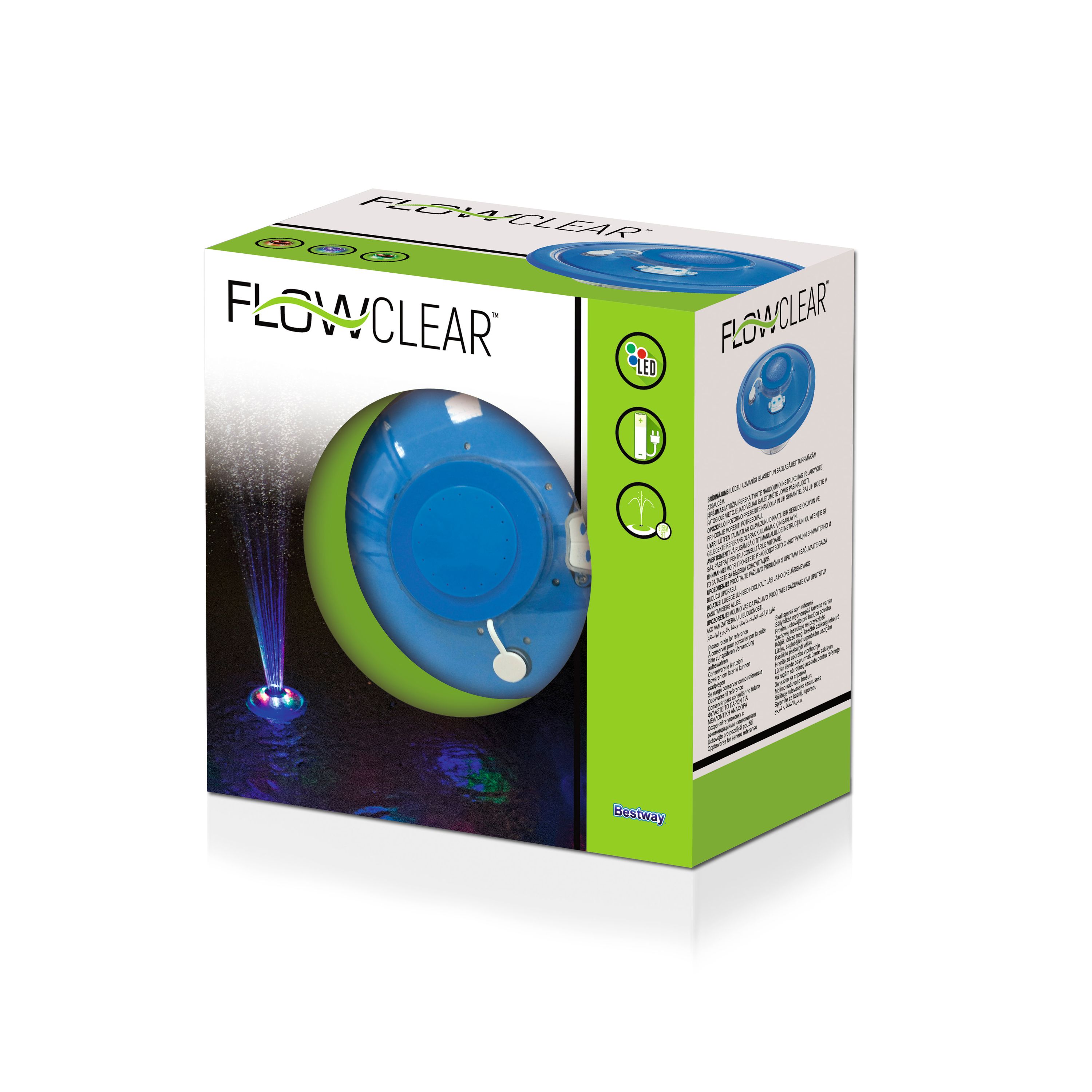 LED Pool Beleuchtung mit Fontäne schwimmend