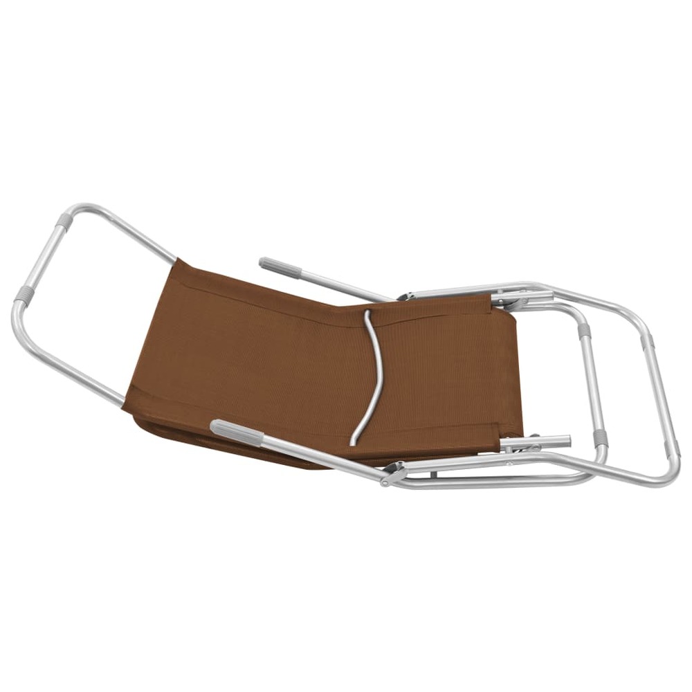 Chaises longues pliables 2 pièces 142 cm textilène taupe