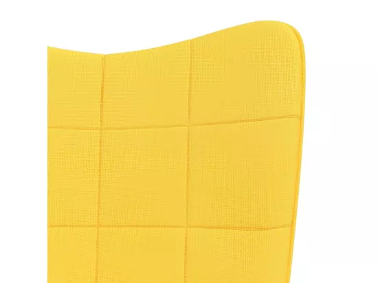 Chaise à bascule avec tabouret Jaune moutarde Tissu