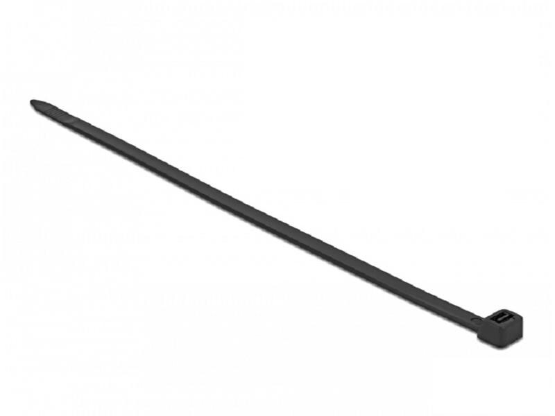 Delock Kabelbinder Schwarz 380 mm x 7.6 mm, 50 Stück Kabelbinder hitzebeständig