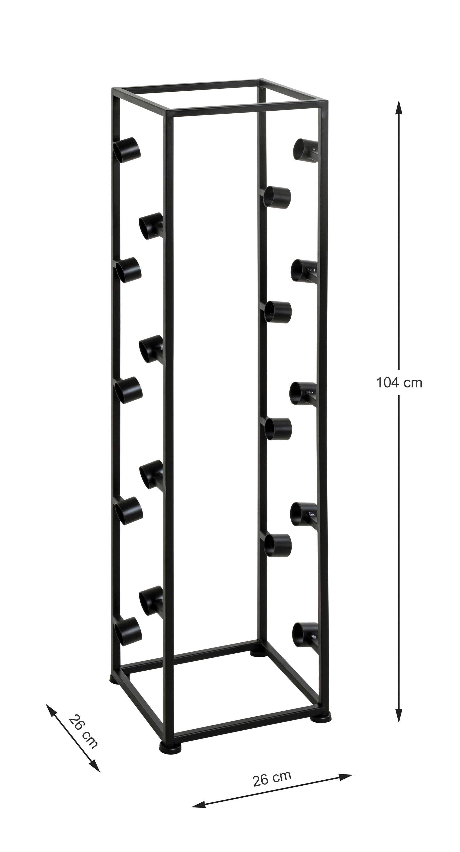 Flaschenregal 26 x 104 cm schwarz