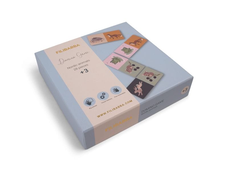 Filibabba Domino-Spiel Nordische Tierwelt Domino Game für die ganze Familie