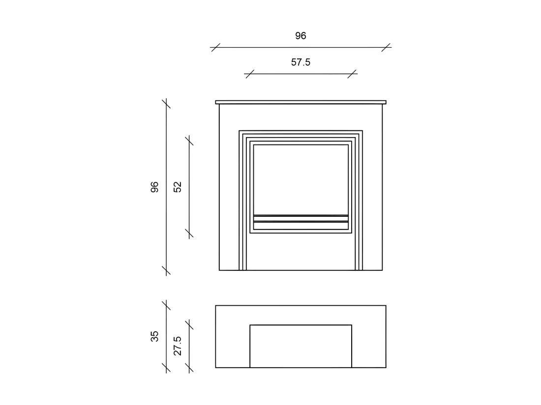 Bio-cheminée au sol design au bioéthanol blanc 96 x 35 xh 96 cm