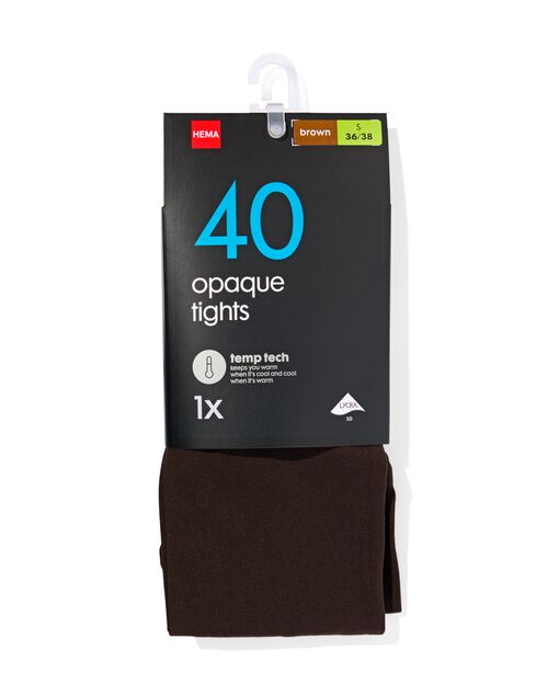 collant temp tech 40 deniers marron