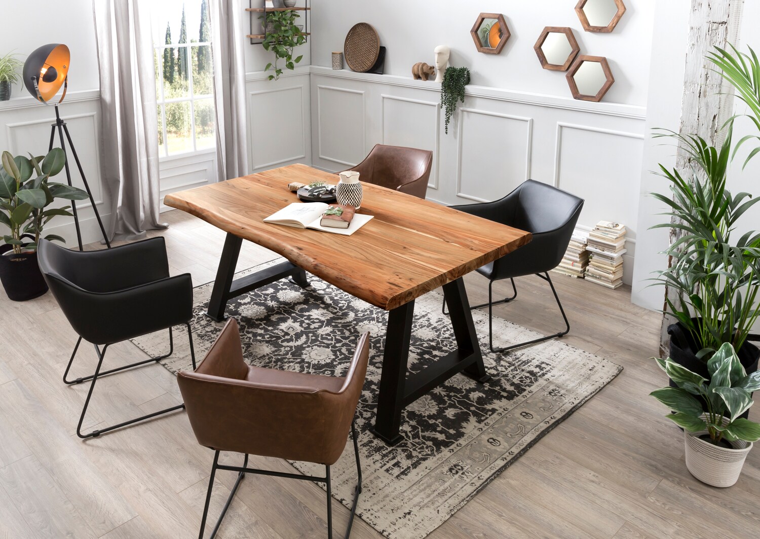 Tischplatte 220x100 Akazie Esstisch Schreibtisch DIY Tisch Zubehör Küchentisch