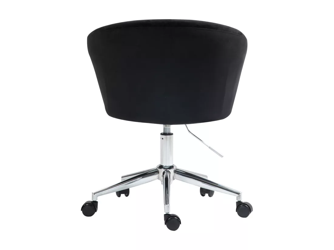 SVITA LOUISA chaise de bureau avec revêtement en velours noir, hauteur réglable