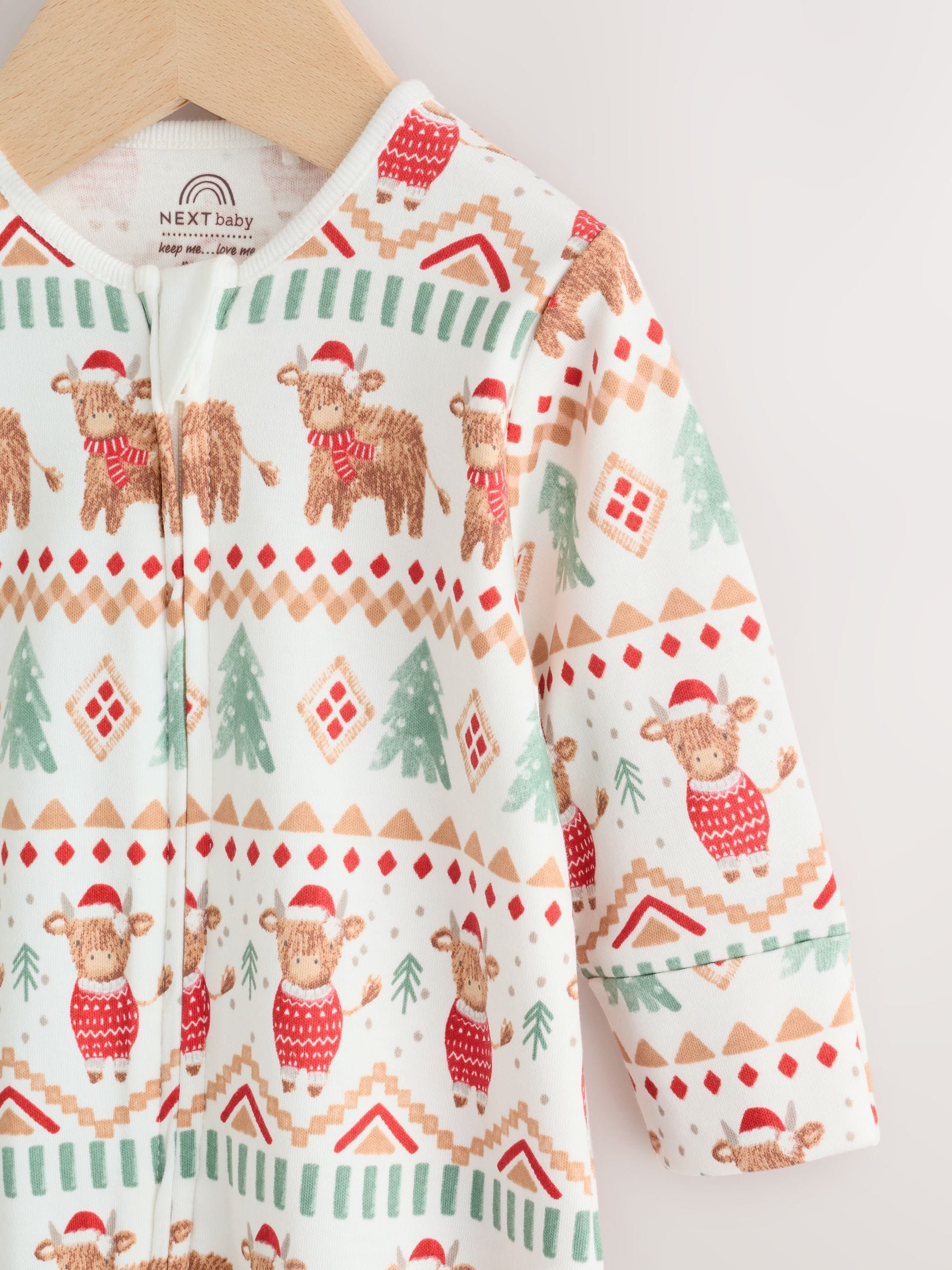Ecru - Baby kerst Hamish-slaappak (0mnd -3jr)