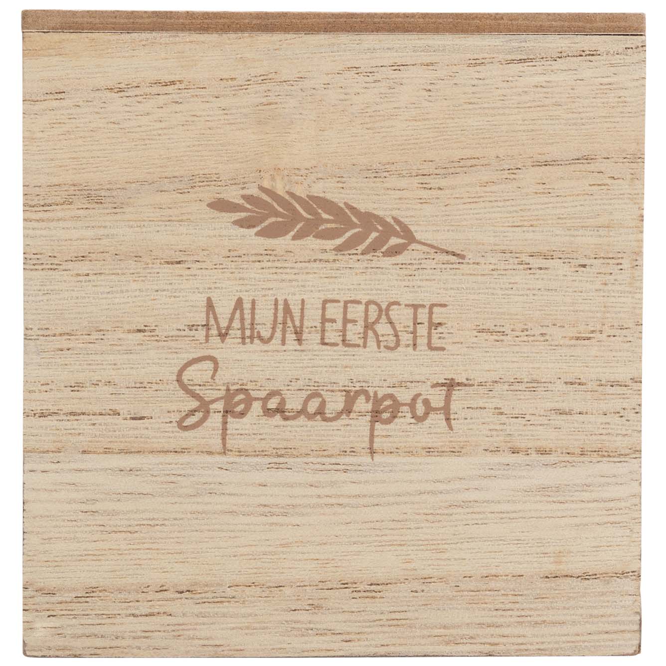 Prénatal spaarpot hout bruin