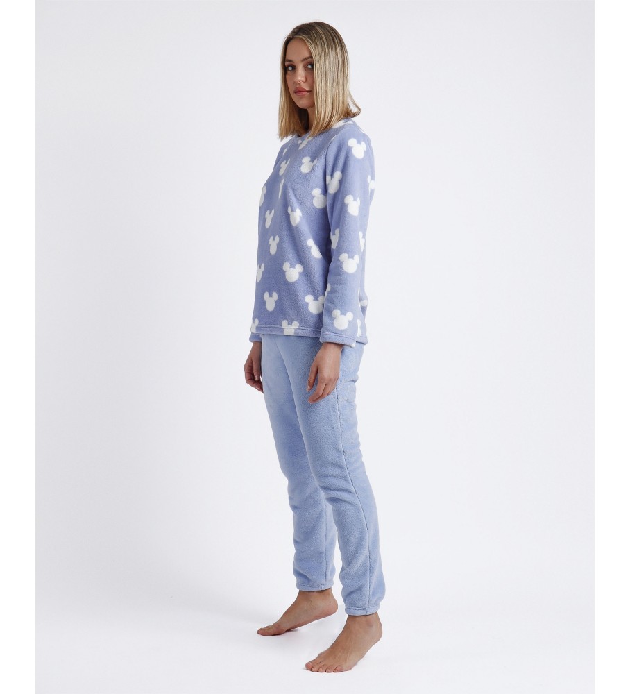 Pijama Disney Mickey Pequeno Sonhador de Manga Comprida e Quentinho Azul