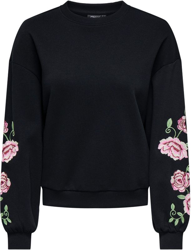 Only - Onlbrooklyn Embroidery Box Swt - Trui - Zwart - Dames