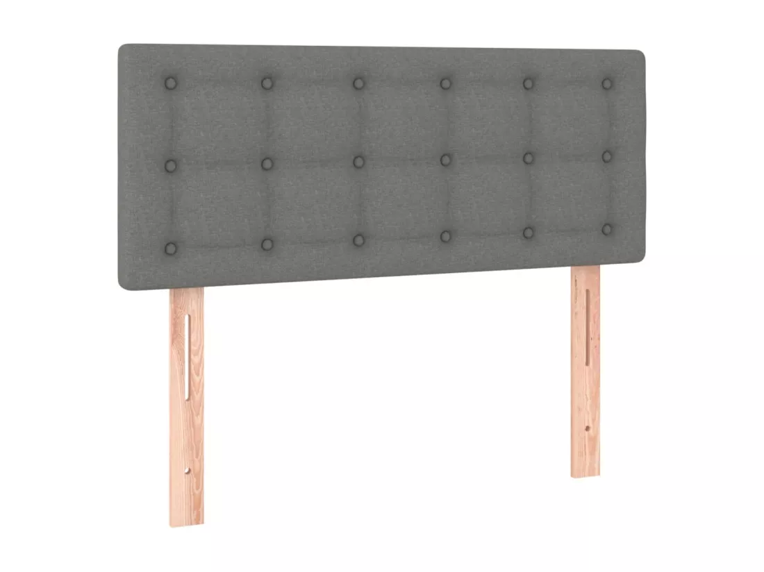 Sommier tapissier avec matelas et LED Gris foncé 90x190cm Tissu