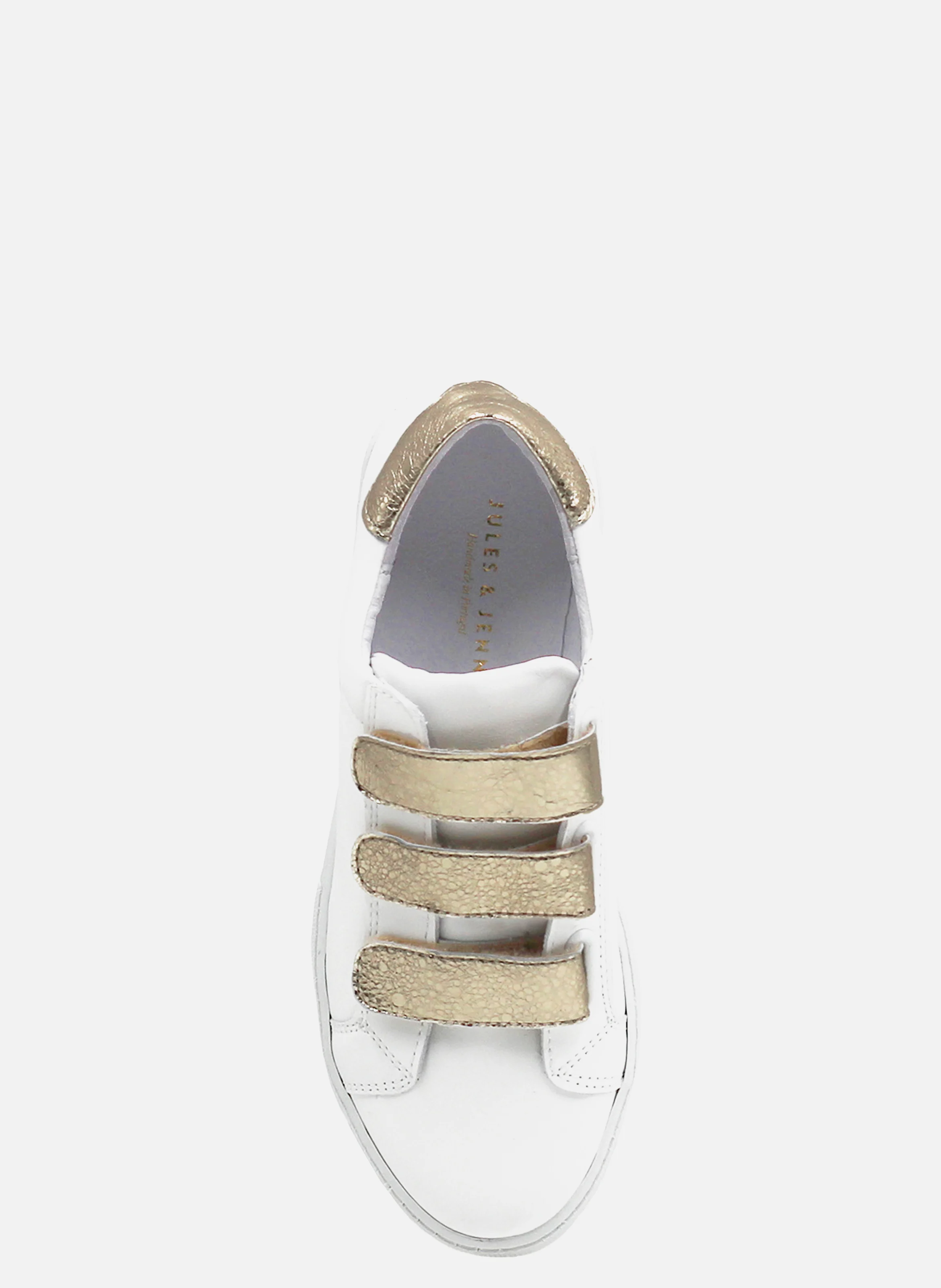 Baskets à scratch cuir lisse | Blanc