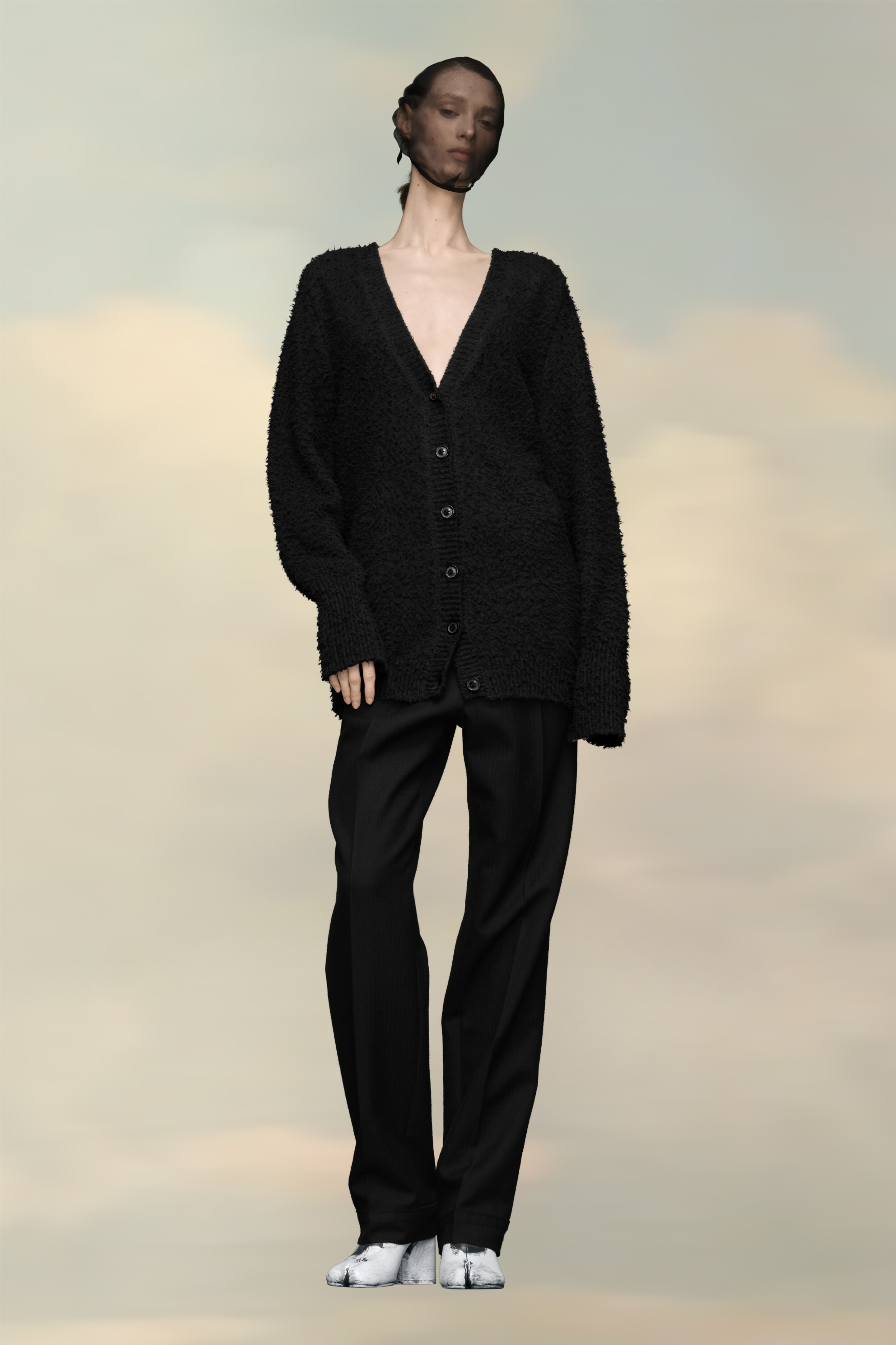 Cardigan col V oversize Noir