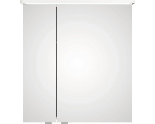Pelipal Sunline 105 badkamermeubelset (B x H x D 69 x 200 x 48,5 cm), hoogglans witte fronten, met keramische wastafel, badmeubel en spiegelkast met LED-verlichting