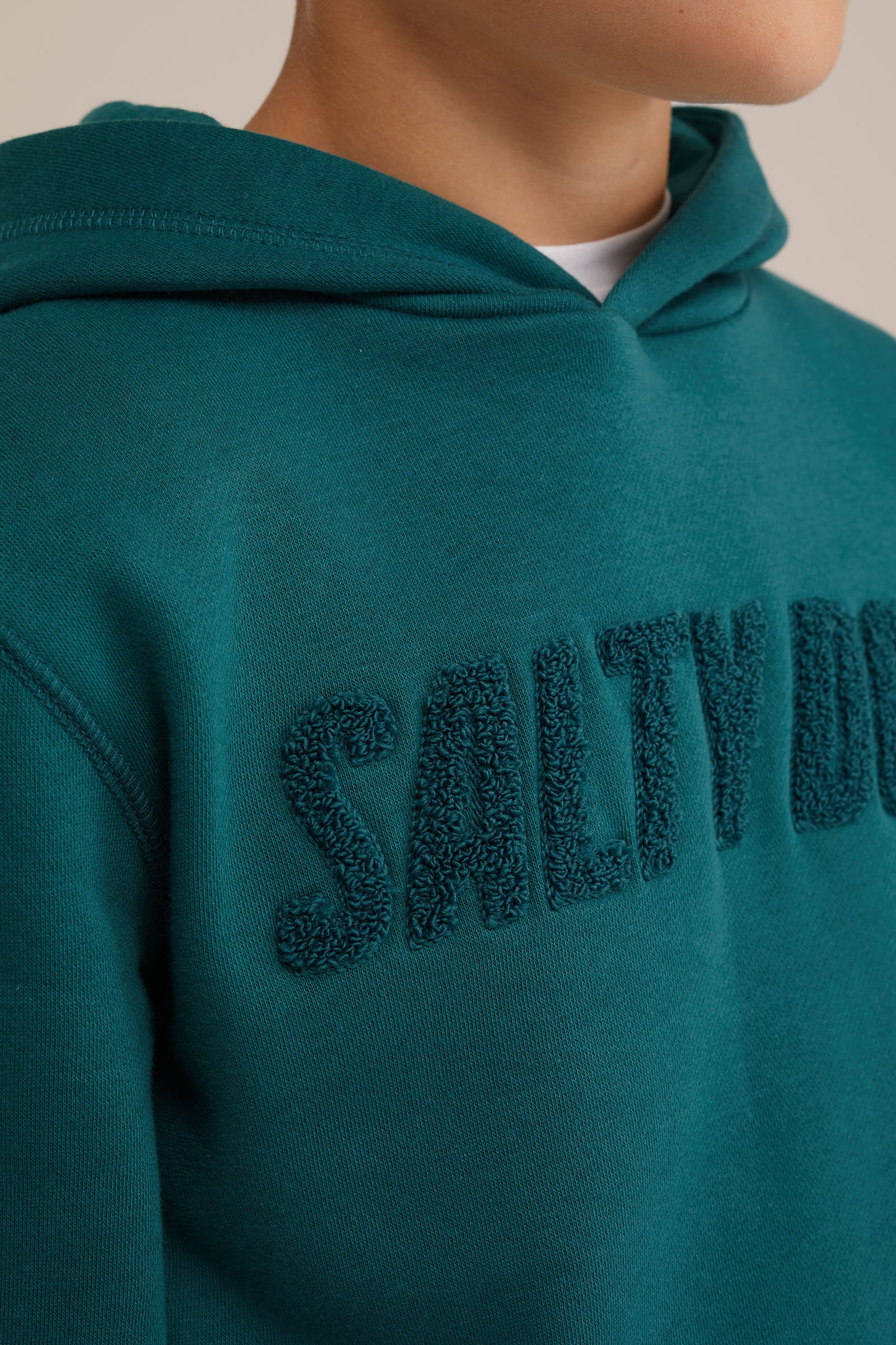 Jongens hoodie met embroidery Salty Dog Petrol