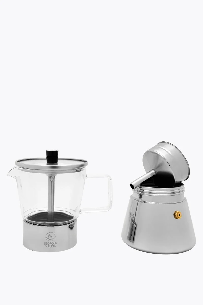 Leopold Vienna Espressokocher Otto 4 Tassen, Edelstahl